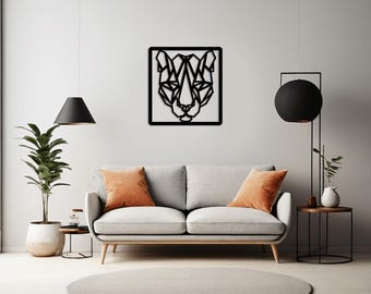 Geometric Puma Wall Art – Modern Black Wood Animal Decor - Etsy