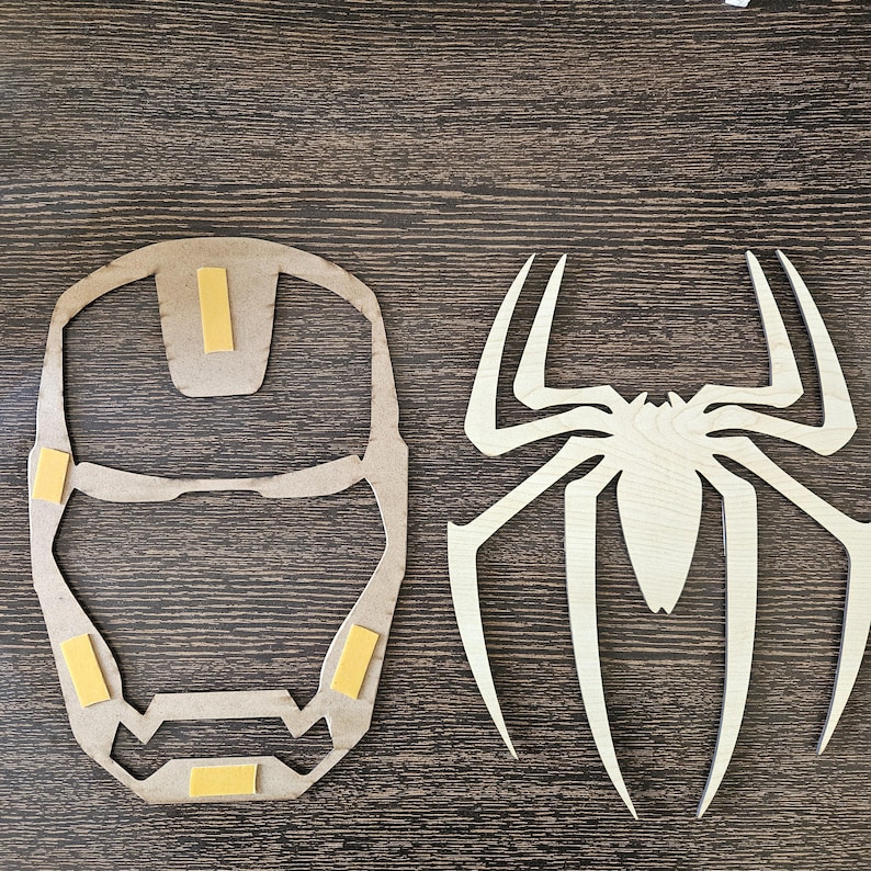 Marvel Avengers 6er-Set Wandbilder aus Holz, Kinderzimmer-Deko aus Holz: Hulk | Thor | Spiderman | Iron Man | Captain America Bild 11