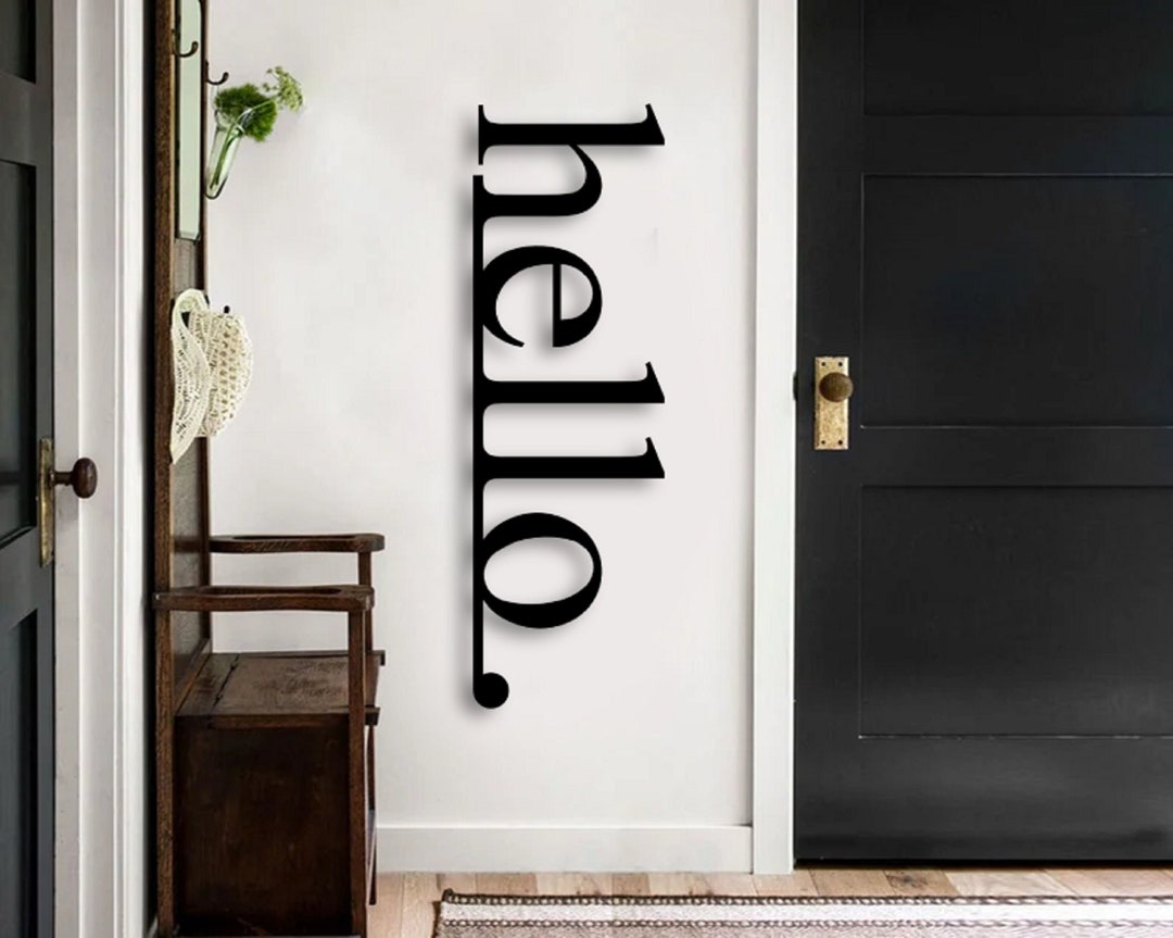 Wood Hello Sign, Front Door Decor, Sign, Front Porch Sign