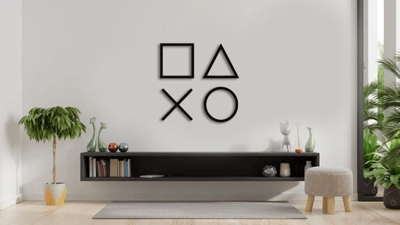 Playstation Symbols Wood Wall Decor, Playstation Wall Art, PS Wall