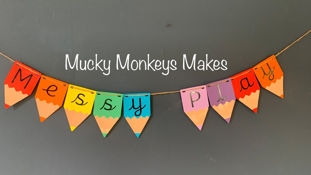 Pencil Shaped Bunting - Pre Cursive Font - Etsy