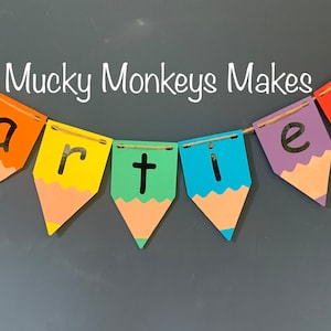 Pencil Shaped Bunting - Classic Font