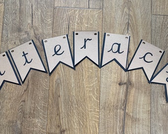 Banner per l'esposizione in classe - Carattere pre-corsivo