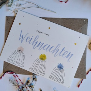 Handgemachte "Fröhliche Weihnachten" Mützen Weihnachtskarte