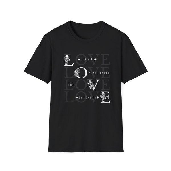 Unisex Love Print Fairy Core / Gothic Core Style T-Shirt