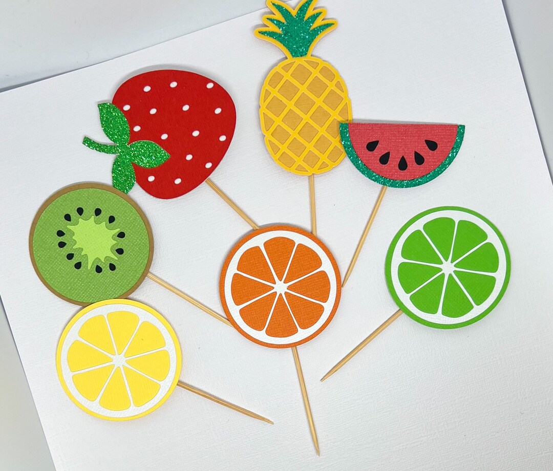 Fruit Cupcake Toppers Fruit Cutouts. Etsy