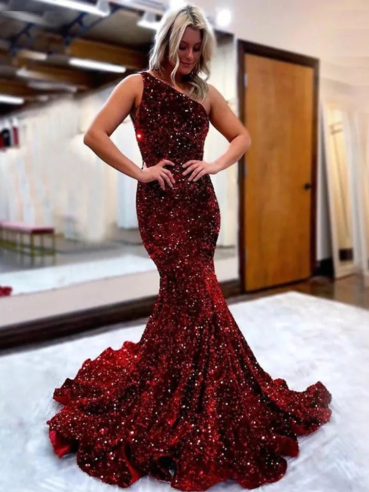 Mermaid sequin top dress prom