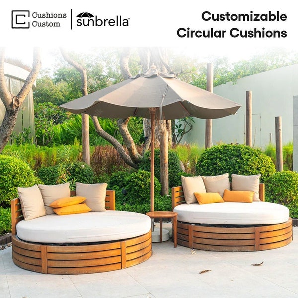 Boho & Minimalist Round Cushions - Custom-Made, Mold-Resistant Patio Seat Pads!