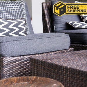 Housse de coussin de siège de patio Sunbrella protecteur de meubles de terrasse pour extérieur, étui d'été de style jardin, fait maison, siège de terrasse