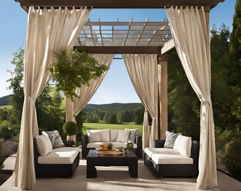 Sunbrella Outdoor Curtain Large Size Patio Screen Pool Area Privacy Shield Gazebo Kit Custom Design Backyard Shade Protection Net Pergola