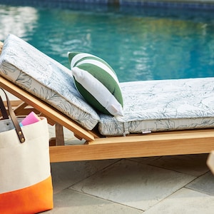 Ensemble de coussins de salon Sunbrella pour piscine, chaise longue, décoration d'été, ameublement de terrasse, siège de détente de style côtier, trésor de jardin, ensemble de dimensions personnalisées