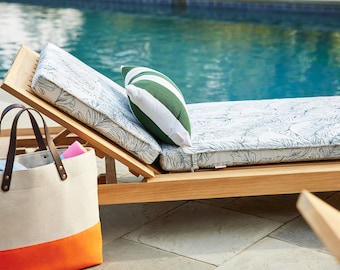 Sunbrella Lounge Cushion Set: Custom Coastal Patio Furnishing