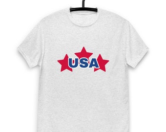 USA Men Classic Tee, Patriotic T-shirt, Gift For Husband, Farmers, 4th of July T-shirt, Everyday Tee, Cotton Tee, University Students