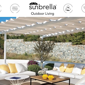Custom 6&quot; Sunbrella Outdoor Cushions - Waterproof, Fade-Resistant, Patio Bench, Swing, Lounge, Deep Seat, Made-to-Order, Replacement Cushion