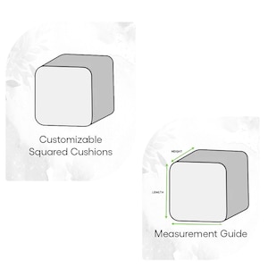 Peut inclure: Diagramme montrant comment mesurer un coussin carr&eacute;. Le diagramme montre un coussin carr&eacute; avec des lignes indiquant la longueur, la largeur et la hauteur du coussin.
