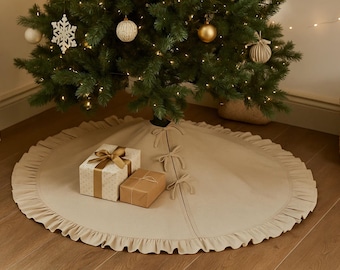 Ruffle Christmas Tree Skirt : Recycled Polycotton Canvas