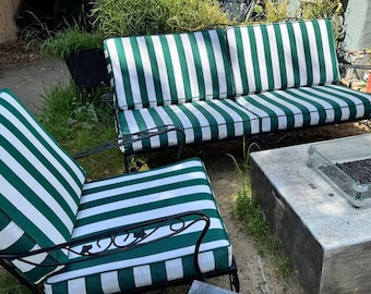 Cojín de exterior Sunbrella, impermeable, para banco de patio, resistente a los rayos UV, con funda extraíble.