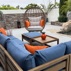 Coussins de terrasse personnalisés Housses de rechange Sunbrella Coussins de siège de jardin de rechange pour meubles d'extérieur, piscine, salon, ensemble confortable et météo