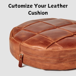 Custom Leather Chair Cushion, Armchair Seat Cushion, Floor Cushion Seating, Bench Replacement Cushion, Made-to-Order Chair Cushions