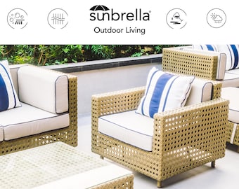 Custom 5&quot; Sunbrella Outdoor Cushions - Waterproof, Fade-Resistant, Patio Bench, Swing, Lounge, Deep Seat, Made-to-Order, Replacement Cushion