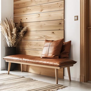 3” Genuine Leather Cushion | Bench Seat | Bay Window Cushion | RV Cushion | Van Cushion | Banquette Seating | Mudroom Cushion includes Foam