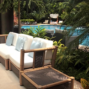 Sunbrella Outdoor Sofa Cushion 4&quot; Thick and Fade-Resistant Weatherproof Patio Couch Pad, Custom Replacement Cushion