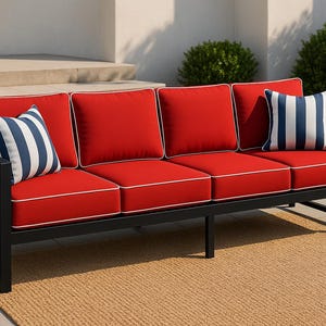 Ensemble de coussins de canapé d'extérieur résistants aux intempéries pour siège de bateau, chaise longue au bord de la piscine, coussins personnalisés de qualité marine, collection d'été, décoration d'extérieur pour la maison