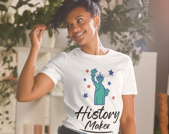 History Maker Short-Sleeve T-Shirt, Women Tee, Gift For Her, University Students, Cotton Tee, Everyday T-shirt, Gift For Best Friend