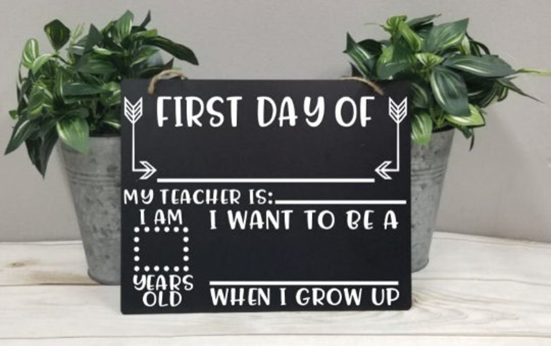 Double Sided First & Last Day Of School Chalkboard Sign, 10