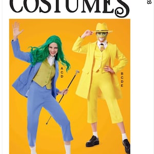 M8228 McCall’s Sewing Pattern Misses’ Jacket, Waistcoat and Cropped Trousers Costume, The Joker, The Mask