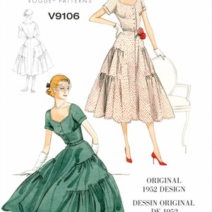 Vogue Patterns V9106 Vintage Kleid Schnittmuster