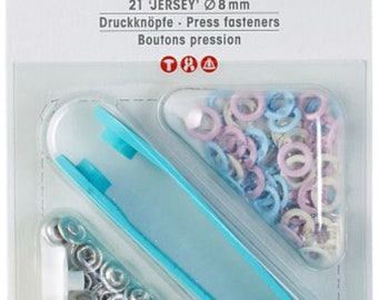 Prym Love Snap Fasteners for Jersey, 8mm - 4 colour sets available