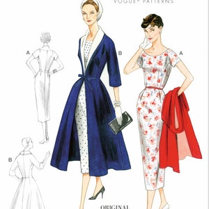 Vogue Patterns V8875 Schnittmuster für Vintage-Kleid und Mantel