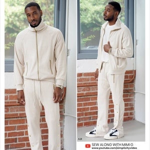 Simplicity Sewing Pattern S9458 Mimi G Men&#39;s Jacket and Jogger Bottoms, Men&#39;s Sewing Pattern by Mimi G