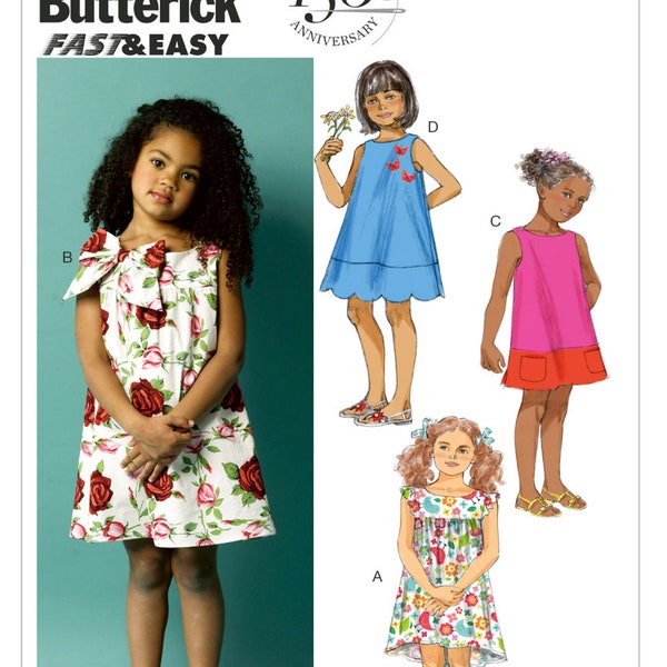 Butterick Sewing Pattern B5876 Toddlers'/Children's Dress, Children's Dressmaking Pattern