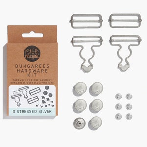 Kylie and the Machine Dungaree Hardware Kit  - Distressed Silver