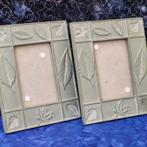 Vintage 2 Green Leaf Photo Frames Home Décor, Garden Lover Gift, Gift for Coworker, Gift for Birthday, Gift for Christmas