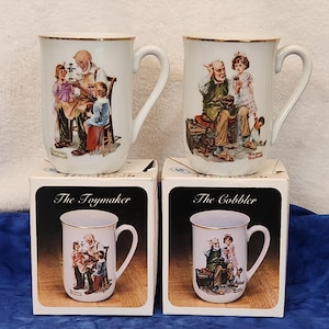 Norman Rockwell Collectors Porcelain Mug The Cobbler and The Toymaker Kitchen Home Décor, Gift for Norman Rockwell Lovers, Gift for Birthday