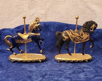 Franklin Mint Crystal Prancer Carousel Horse Figurine Sculpture