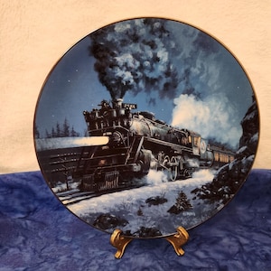 Romantic Age of Steam The Empire Builder by RE Pierce Train Home Décor Plate, Gift for Train Lovers, Gift for Dad, Train Den Décor Gift