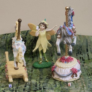 Carousel and Rocking Horse/White Carousel Horses/Fairy Garden Carousel Horse/Melodies County Fair Collection Yesterday image 4