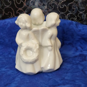 White Porcelain 3 Angel Candle Holder Holiday Home Décor, Gift for Christmas, Gift for Easter, Angel Home Décor, Gift for Wife