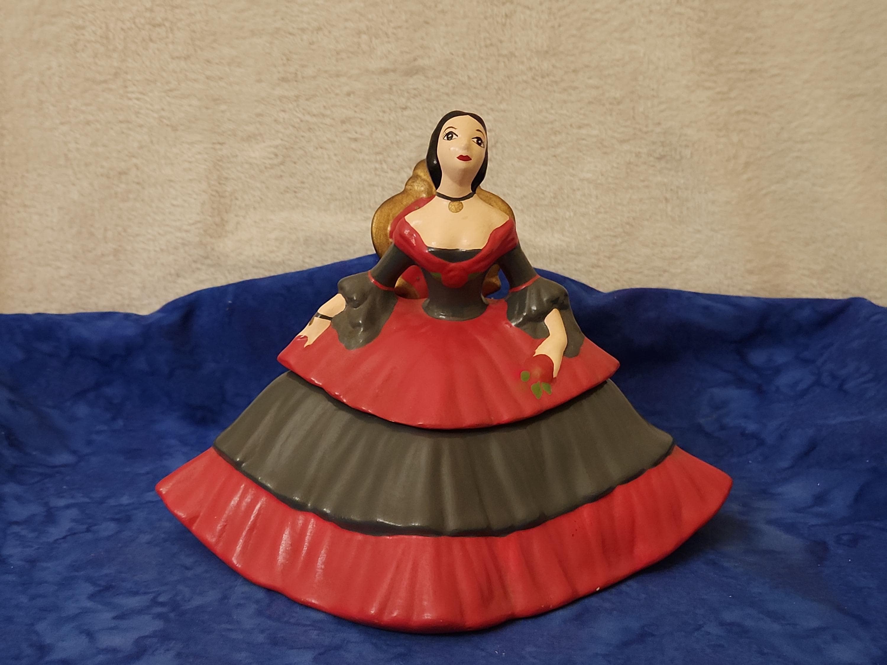Victorian Woman Figurine Red Dress - Etsy