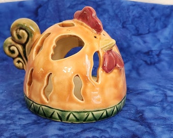 Orange Chicken Tea Light Holder Home Décor, Gift for Candle Lovers, Fall Chicken Tealight Home Décor, Gift for Christmas, Gift for Lover