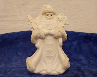 White Santa Figurine with Toys Christmas Holiday Home Décor