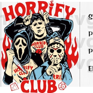 Halloween, Horrify Club, Spooky Season, Hell Devil Fire, Trendy Halloween, Hell Club PNg, SVG, PDF, PNG, EPs Sofortiger digitaler Download
