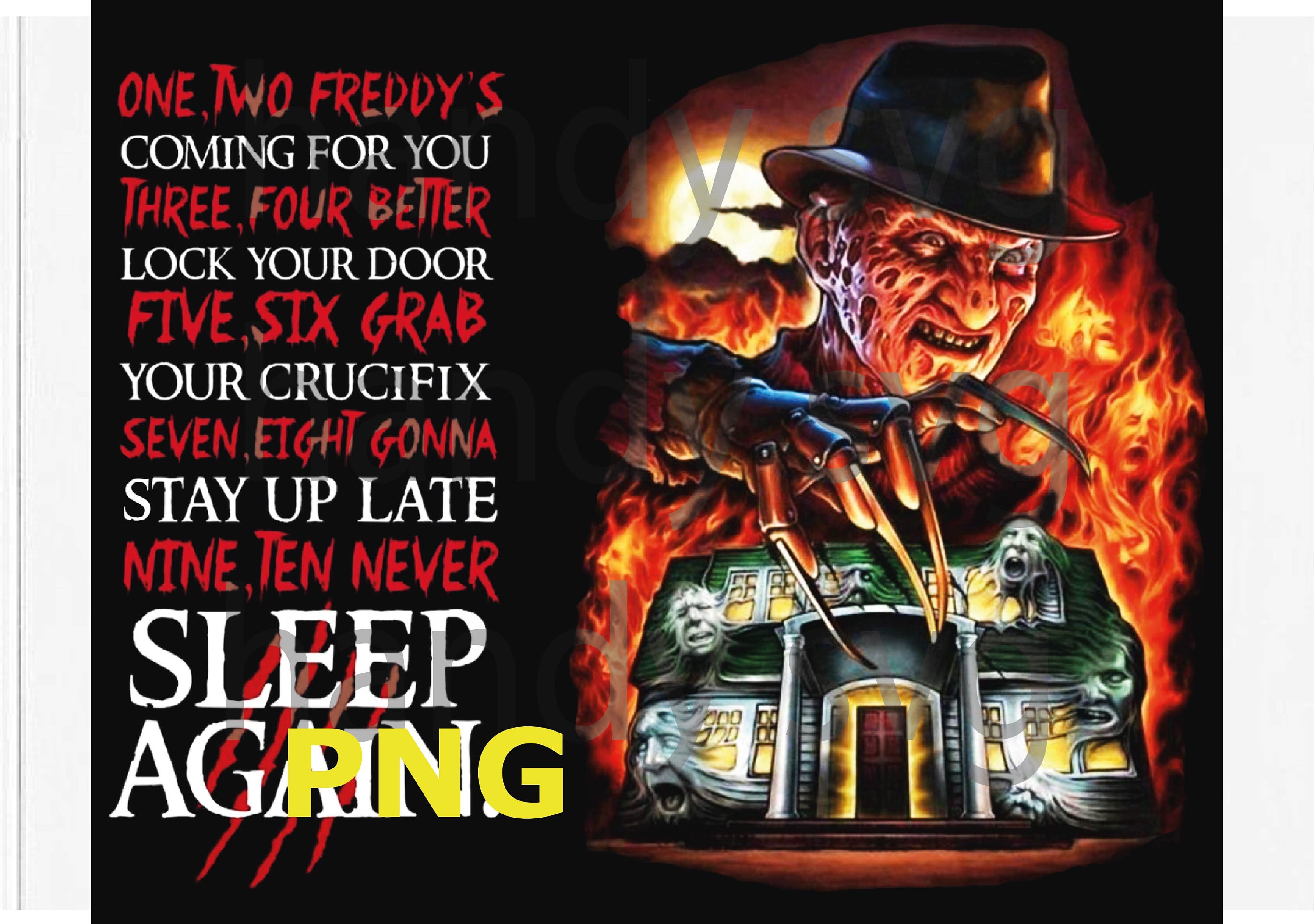 Freddy Krueger PNG, Horror Character Png, Horror Vintage Movie PNG, Instant Digital Download Etsy