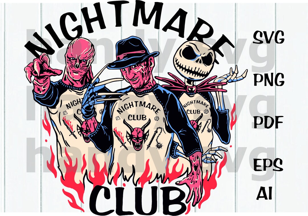 Halloween Svg, Nightmare Club Png , Spooky Season, Hell Devil Fire ...