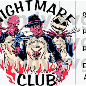Svg Halloween, Nightmare Club png, saison effrayante, Hell Devil Fire, Halloween tendance, Hell Club, SVG, PDF, PNG, EPs téléchargement numérique instantané