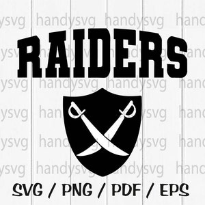 Raiders SVG PNG PDF Eps Ai Descarga digital instantánea Clipart Vector Outline Stencil